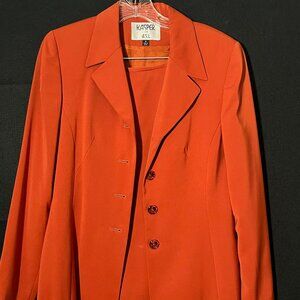 Kasper For A.S.L. Womens Blazer /Skirt Suit Size 4 Vintage Burnt Orange Business